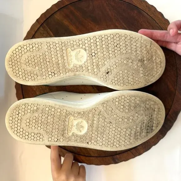 Adidas Stan Smith Classic White Green Leather Sneakers Mens 7.5 HP2201 Lux - Picture 9 of 16